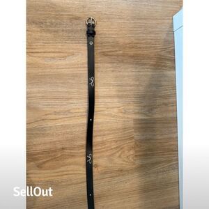 🔖🔖CLEARANCE 🔖🔖Kate Spade Women's Black Leather Belt Silver Bow Accents Size S